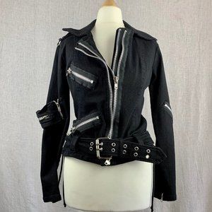 Lip Service Black Biker in Denim (XXS)  - FL-JK-008